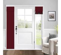 Mecodeco 100% Blackout Side Door Curtains for Door Window, Room Darkening Solid Color Door Window Covering for Glass Door, Full Blackout Drapes for French Door (Wine, 12W*69L,1Panel)