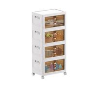 MECOLOR Installation-Free Folding Storage Bins With Lids - 11.7Gal Bathroom Cleaning, Kitchen Organizing, Bedroom Cabinet Bins (4-Pack)