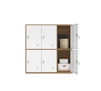 MECOLOR Metal Office and Home Locker Cabinet with 6 Doors Storage for Cloth Shoes or bags,two layer 3 componet locker cabinet, metal cabinet for school and living room(White, 6D)
