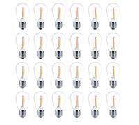 Meconard 24 Pack LED S14 Replacement Light Bulbs, Shatterproof Outdoor String Light Bulbs, 1 Watt to Replace 11Watts Incandescent Bulb, E26 Regular Medium Screw Base, 2200K Warm White, Non-Dimmable
