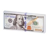 Mecool 100 Pcs Full Print $100 Dollar Bills Fake Money Prop Money Play Money Movie Prop Money for Movie, Videos, Magic, Board Game, Education, Party(4.61*1.89in)