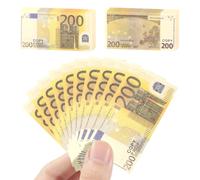 Mecool 100 Pcs Full Print €200 Euros Bills Fake Money Prop Money Play Money Movie Prop Money for Movie, Videos, Magic, Board Game, Education, Party