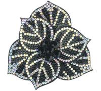 Mecool 2.56" Dual-Purpose Black Ladies Brooch and Flower Clip | Double Layer Women's Brooches & Pins Shimmering Created Crystal. Elegant Costume Jewellery Accessory | Brooches for Women UK Vintage