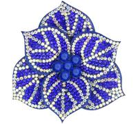 Mecool 2.56" Dual-Purpose Blue Ladies Brooch and Flower Clip | Double Layer Women's Brooches & Pins Shimmering Created Crystal. Elegant Costume Jewellery Accessory | Brooches for Women UK Vintage