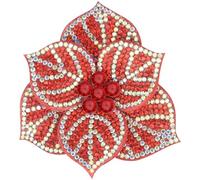Mecool 2.56" Dual-Purpose Red Ladies Brooch and Flower Clip | Double Layer Women's Brooches & Pins Shimmering Created Crystal. Elegant Costume Jewellery Accessory | Brooches for Women UK Vintage