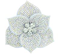 Mecool 2.56" Dual-Purpose White Ladies Brooch and Flower Clip | Double Layer Women's Brooches & Pins Shimmering Created Crystal. Elegant Costume Jewellery Accessory | Brooches for Women UK Vintage