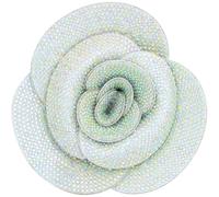 Mecool 2.76" Dual-Purpose White Ladies Brooches and Flower Clip | Double Layer Women's Brooches & Pins Shimmering Created Crystal. Elegant Costume Jewellery Accessory | Hair Accessories for Women