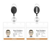 Mecool 2 Pcs Retractable Badge Holders Clear Waterproof Plastic Card Lanyard Retractable Badge Reel with Carabiner Belt Clip for Key Ring Cord, Photo Card