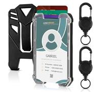 Mecool 2 Pcs Retractable Badge Holders Hard Plastic Extendable Lanyard with Card Holder | ID Badge Holder Retractable Reel with Carabiner Belt for Retractables Keyring | Photocard Holder