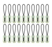 Mecool 20Pcs Glow-in-the-Dark Zipper Pulls Luminous Zipper Puller Head | TPU Plastic Heads with Polyester Cords; Detachable Zip replacements for Camping Hiking Backpacks Jackets Luggage Handbags