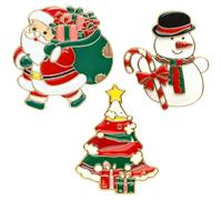 Mecool 3 Pcs Christmas Brooch Pins for Women | Snowman & Xmas Tree Enamel Lapel Pin Set | Festive ChristmasJewelry for Clothes, Coats & Hats Decoration | Fashion Accessories Women's Brooches & Pins
