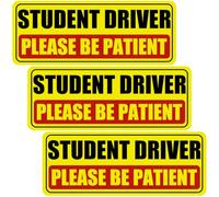 Mecool 3 Pcs Magnetic Student Driver Car Stickers, Removable Safety Sign for Learner & New Drivers | Weatherproof Magnetic Cars Decals | Driving School Car Accessories & Bumper Warning Signs