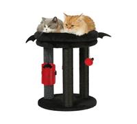 MECOOL 4in1 Small Cat Tree,Scratching Post with Tower Soft Bed, Sisal Carpet Jute Posts with Three Hanging Ball Toys and Massage Brush for Indoor Cats and Kittens