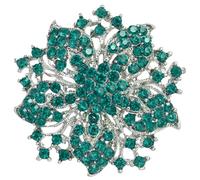 Mecool Bauhinia Brooch Pin for Women Flower Brooch Clip Beautiful Scarf Buckle Ring Elegant Simulated Crystal Brooches For Women | Brooches and Pins | Women's Brooches & Pins-Green