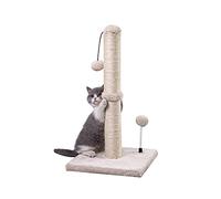 MECOOL Cat Scratching Post Premium Basics Kitten Scratcher Sisal Scratch Posts with Hanging Ball 22in for Kittens or Smaller Cats (22 inches for Kitten, Beige)