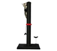 MECOOL Cat Scratching Post Premium Sisal Scratch Posts with Hanging Ball Vertical Scratcher for Indoor Cats and Kittens,Black