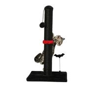 MECOOL Cat Scratching Post Premium Sisal Scratch Posts with Hanging Ball Vertical Scratcher for Indoor Cats and Kittens,Black
