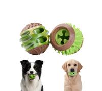 MECOOL Durable 2-in-1 Dog Chew Toys Set, Squeaky Chew Ball & Treat Dispensing Toy, Tough Nylon Ends & Natural Rubber for Aggressive Chewers, Interactive Puzzle Toys for All Breed Dogs,Green