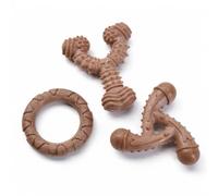 MECOOL Indestructible Dog Chew Toys for Aggressive Chewers 3PCS, Durable Bacon Flavored Nylon Bones for Small Dogs, Puppy Teething Toys, Long Lasting Nylon Dog Chews