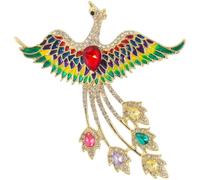 Mecool Phoenix Brooch Pins for Clothes Alloy Crystal Lapel Pin | Scarf & Hat Pin Crystal Gifts for Women - Vintage Wedding Accessories | Shawl Women's Brooches & Pins for Crafting - Colorful