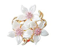 Mecool Stylish Flowers Brooch Pin with Created Crystal 17.6g | Women's Brooches & Pins | Flowers Gifts for Women | Novelty Brooches & Pins | Vintage Brooches for Ladies Brooches for Women UK