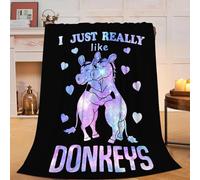 Mecowcm Funny Donkey Blanket Cute Donkey Fleece Throw Blankets Fuzzy Plush Super Soft Cozy Warm Donkeys Decor Stuff Toddler Bedding Blanket Gifts for Boys Girls Kids Adult Men Women 40"X50"