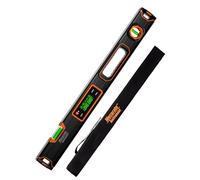 Mecurate 24-Inch Digital Level & Angle Finder, Magnetic, ±0.1° | ±0.1° at 0°/90°, V-groove magnetic base, center handle, auto-flip LCD, 4 units, IP54, audio alerts and carrying case.