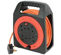 Mercury Extension Reel 4-Gang 15m - Thermal Cut-Out, Carry Handle, Orange