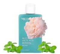 MED AHA Glycolic & Lactic Acid Exfoliating Body Wash 89ml Travel Size- Helps Smooth Bumpy, Blemish-Prone Skin - Peppermint - Eco Bath Pouf & Prosperina Card - Vegan & Cruelty-Free (Mint Travel Size)