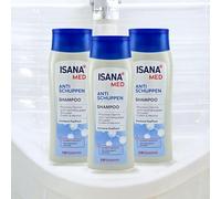 Med Anti-Dandruff Shampoo by Isana Med with Piroctone Olamine, Caffeine & Menthol for Dry Scalp, 200 ml, Pack of 3