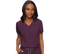 Med Couture Touch Women’s Chest Pocket Tuck in Top, Wine, Small