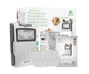 Med-Fit 3 Dual Channel TENS Machine for Pain Relief & EMS Muscle Stimulator - Class IIa Medical Device TENS Unit for Lower Back Pain, Sciatica, Arthritis Pain, Knee, Shoulder, Joint & Muscle Rehab
