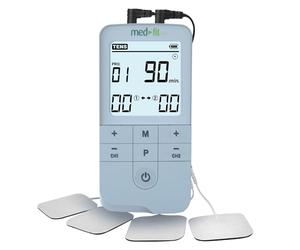 Med-Fit Pro Rechargeable Dual Channel TENS & Muscle Stimulator: Comprehensive Pain Relief, Rehabilitation, Relaxation, and Strengthening Solution | Manual Adjustments with 32 Built-in Programs