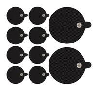 Med-Fit TENS Electrodes - 60mm Round Stud Replacement Pads - Pack of 8 TENS Pads in Total (Black, 6 cm Round)