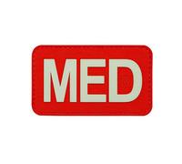 MED' Medical 'Super-Lumen' Glow-in-The-Dark Patch (Red)