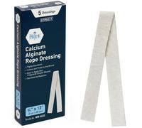 MED PRIDE Calcium Alginate Rope Dressing Pack of 5 Sterile Highly Absorbent for Gaping Wounds Burns Ulcers 2cm X 30cm