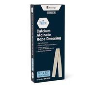 MED PRIDE Calcium Alginate Rope Dressing Pack of 5 Sterile Highly Absorbent for Gaping Wounds Burns Ulcers 2cm X 30cm