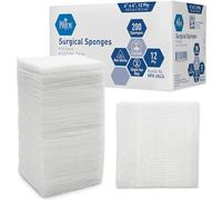 MED PRIDE Gauze Surgical Sponge | 4”x 4”| 12-ply Extra Absorbent Sponges| Value Pack of 200| All-Gauze, Non-Sterile| Great for Wound Dressing, Prepping, Scrubbing & Cleaning