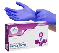 MED PRIDE Nitrile Medical Exam Gloves Medium [Box of 50]- Disposable Powder & Latex-Free Surgical Gloves For Doctors Nurses Hospital & Home Use