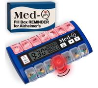 Med-Q Digital Pill Box with Alarms - Flashing Lights & Beeping Reminders - Monthly Pill Dispenser for Seniors, Dementia, Alzheimer’s, Medication & Vitamin Management