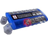 New MedQ Daily Pill Box Reminder with Flashing Light and Beeping Alarm Includes Bonus Liberty Pill Keychain (Blue)
