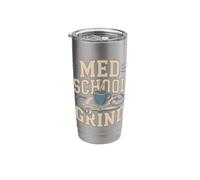 Med School Grind Coffee Book Stethoscope Study Stainless Steel Insulated Tumbler