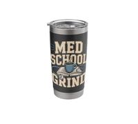 Med School Grind Coffee Book Stethoscope Study Stainless Steel Insulated Tumbler