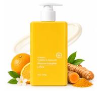 MED Vitamin C & Turmeric Brightening Body & Face Cream - Squalane - Fades Dark Spots, Age Spots & Hyperpigmentation - Firming Anti-Ageing Body Lotion - Jasmine Scent Vegan - 300ml