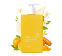 MED Vitamin C & Turmeric Brightening Body & Face Cream - Squalane & Shea Butter - Fades Dark Spots, Age Spots & Hyperpigmentation - Firming Anti-Ageing Moisturiser - Jasmine Scent - Vegan - 300ml
