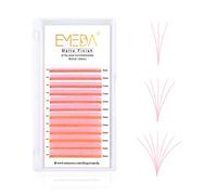 MEDA Colored Lash Extensions Easy Fan Volume Lashes Colorful Pink Lashes 0.07mm D Curl 9-15mm Mix Length 2D-20D Rapid Auto Self Fanning Mega Volume Eyelash Extensions (Pink)