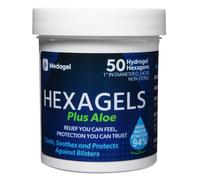 Medagel Hexagels® Plus Aloe Vera - Hydrogel Pads Protection & Treatment | Blister Prevention | Instant Cooling and Soothing Relief of Skin Irritations | 50ct Hexagon Pads (Original Formula)