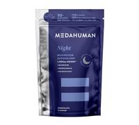 MEDAHUMAN® Night | Reishi Mushroom Powder (30 Servings) | Adaptogen Superblend Mushroom Supplement with Ashwagandha Powder, Valerian Root and Magnesium for a More Relaxed Sleep | Chocolate Flavour