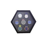 Medal Display Case Wooden Hexagonal Medals Frames for Marathon Display Wall Mounted Picture for Sports Football Running Swimming(Black)