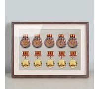 Medal Display Frame, Solid Wood Sport Medal Display Frame, Multiple Colour, 30x42cm, Can Hold 10 Medals, Solid Wood Board, Durable, Great for Marathon, Gymnastics and All Sports Medals ( Color : C , S